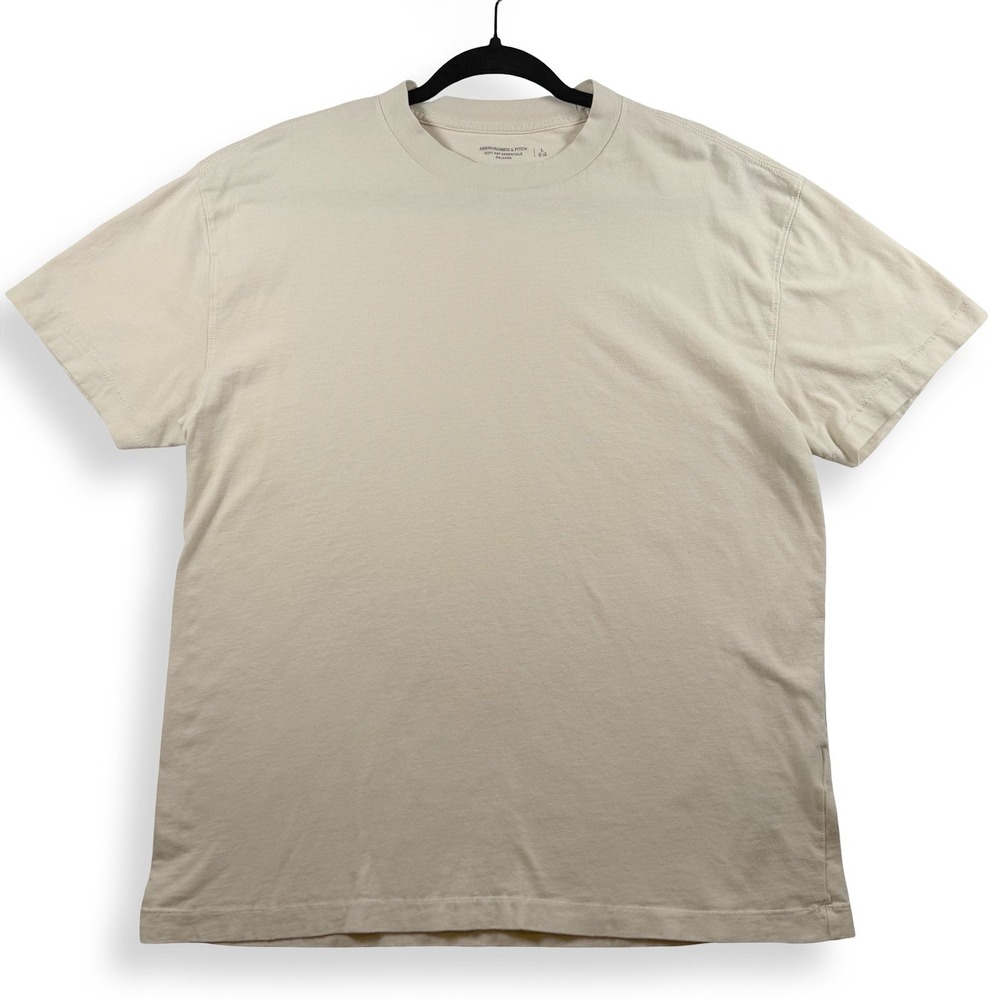 Abercrombie & Fitch A&F Essentials Relaxed Soft T-Shirt Tan Beige Mens Large